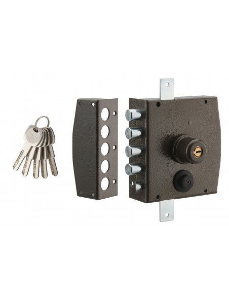 Serratura triplice 3 punti a chiave punzonata 154 x 140 mm, sinistra, 5 chiavi – THIRARD