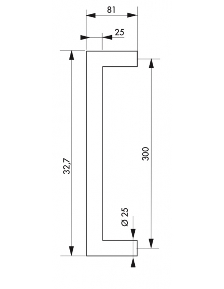 Coppia di maniglie in acciaio inox 25x25 per porta a battente ea 300 mm - THIRARD