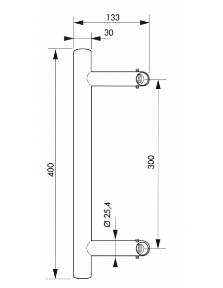 Coppia di maniglioni in acciaio inox Ø 30 mm, altezza 400 mm – THIRARD