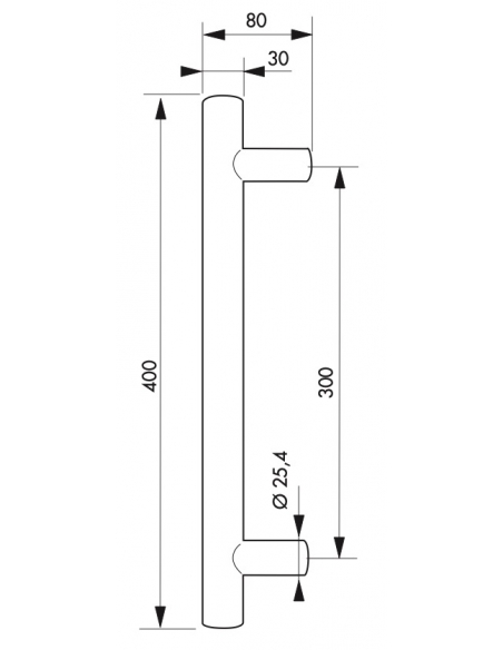 Coppia di maniglioni in acciaio inox Ø 30 mm, altezza 400 mm – THIRARD
