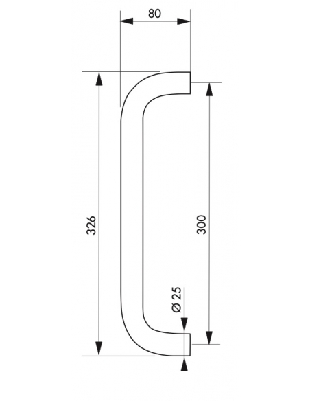 Coppia di maniglie in acciaio inox d 25 per porta a battente ea 300 mm - THIRARD