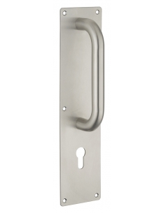 Maniglione in acciaio inox con piastra 300 x 75 mm per cilindro europeo – THIRARD