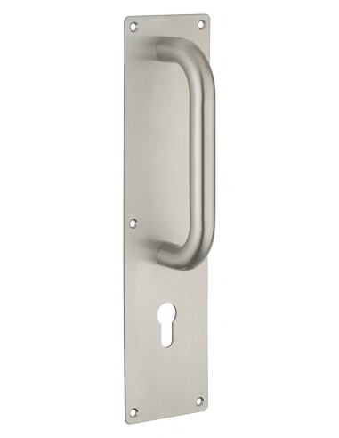 Maniglione in acciaio inox con piastra 300 x 75 mm per cilindro europeo – THIRARD