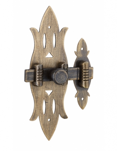 Chiavistello per mobile rustico in ottone patinato 40 x 130 mm – THIRARD