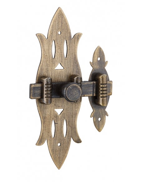 Chiavistello per mobile rustico in ottone patinato 40 x 130 mm – THIRARD