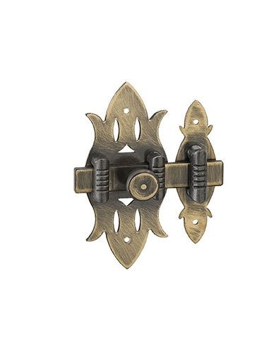 Chiavistello per mobile rustico in ottone patinato 40 x 90 mm – THIRARD