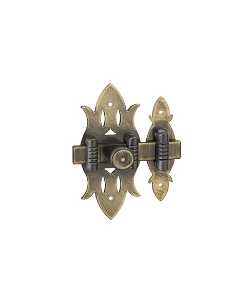 Chiavistello per mobile rustico in ottone patinato 40 x 90 mm – THIRARD