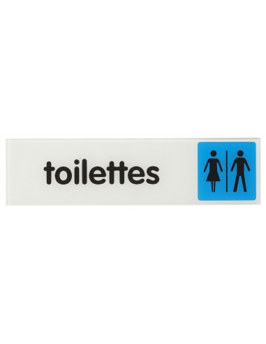 Cartello, piastra segnaletica 170x45 mm TOILETTE con adesivo - THIRARD