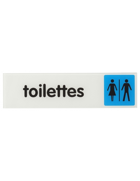 Cartello, piastra segnaletica 170x45 mm TOILETTE con adesivo - THIRARD