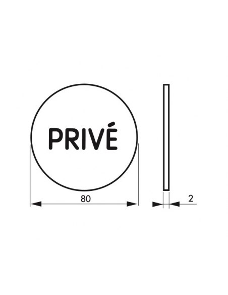 Vista aggiuntiva 2 di Targa segnaletica adesiva Ø 80 mm “Privato” – THIRARD