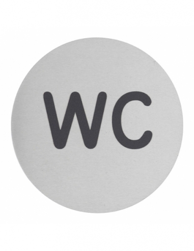 Targa segnaletica adesiva Ø 80 mm “WC” – THIRARD