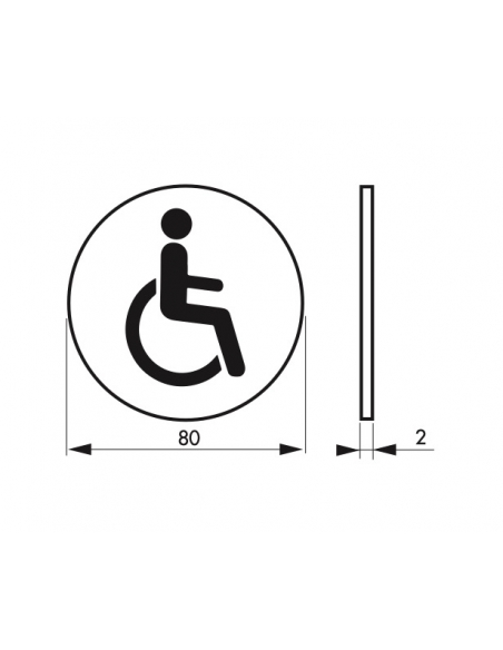 Vista aggiuntiva 2 di Targa segnaletica adesiva Ø 80 mm “Accessibile” – THIRARD