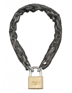 Catena rivestita in PVC Ø 6 mm, lunghezza 0,60 m con lucchetto 45 mm, arco inox, 2 chiavi – THIRARD
