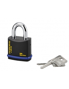 Lucchetto con chiave Federal Lock 720, acciaio, costruzione, arco in molibdeno, 54mm, 2 chiavi, nero - THIRARD