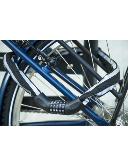 Vista aggiuntiva 2 di Antifurto Biker con catena a maglia quadra 6 mm, lunghezza 0,90 m, combinazione modificabile – THIRARD