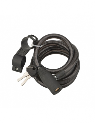 Antifurto a cavo Ø 12 mm, lunghezza 1,80 m, con supporto, 2 chiavi – THIRARD