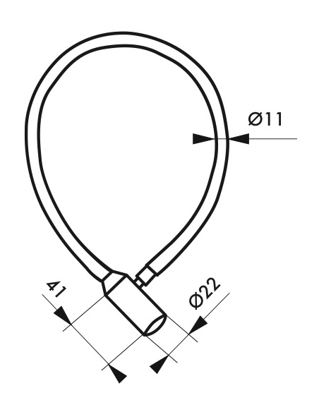 Vista aggiuntiva 3 di Antifurto a cavo Ø 5 mm, lunghezza 0,50 m, 2 chiavi – THIRARD