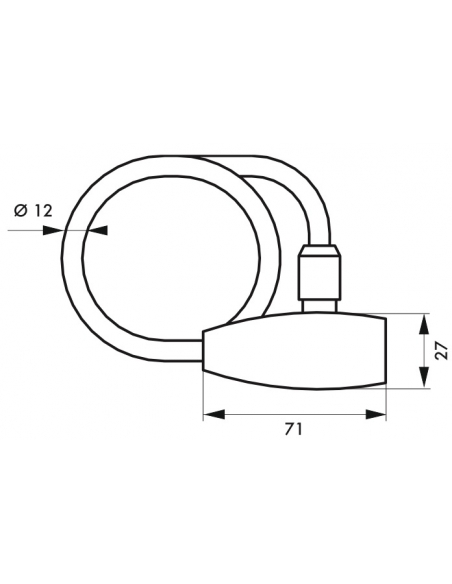 Vista aggiuntiva 1 di Antifurto a cavo Ø 12 mm, lunghezza 0,60 m, 2 chiavi – THIRARD
