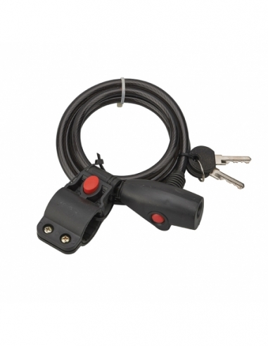 Antifurto a cavo Ø 8 mm, lunghezza 1,50 m, con supporto, 2 chiavi – THIRARD