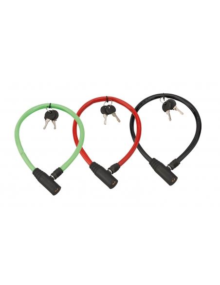 Set di 3 antifurti Twisty a chiave, cavo in acciaio Ø 5 mm, lunghezza 0,50 m, 2 chiavi – THIRARD