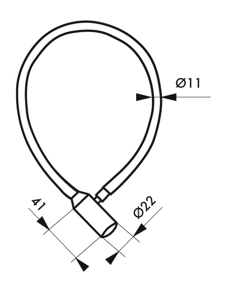 Vista aggiuntiva 1 di Set di 3 antifurti Twisty a chiave, cavo in acciaio Ø 5 mm, lunghezza 0,50 m, 2 chiavi – THIRARD