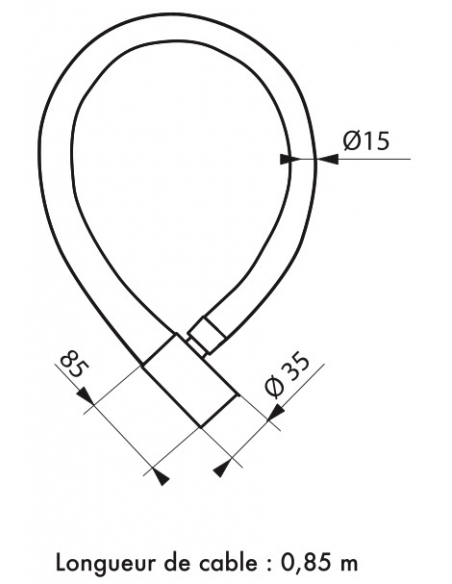 Antifurto a chiave Scorp, cavo d'acciaio, moto, 15mmx0.85m, 2 chiavi, nero - THIRARD