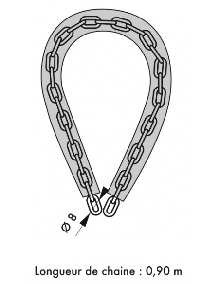 Vista aggiuntiva 1 di Catena rivestita in PVC Ø 8 mm, lunghezza 0,90 m – THIRARD