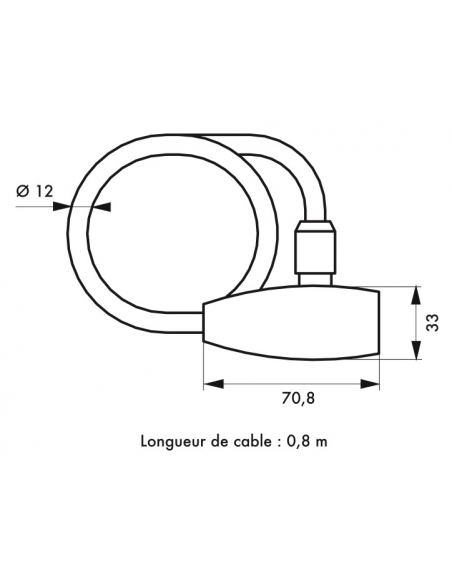 Vista aggiuntiva 1 di Antifurto Stunt a cavo Ø 12 mm, lunghezza 0,80 m – THIRARD