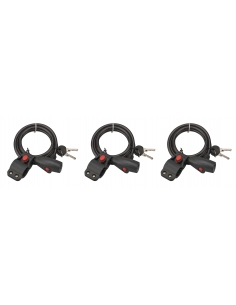 Set di 3 antifurti Twisty a chiave, cavo in acciaio Ø 8 mm, lunghezza 1,50 m, 2 chiavi – THIRARD