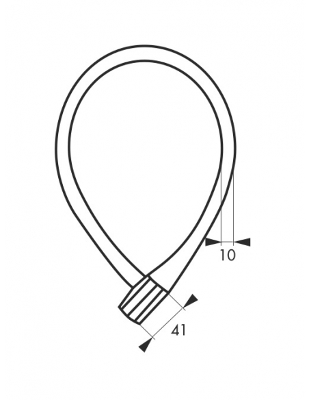 Antifurto a chiave Softy, cavo d'acciaio, bicicletta, 10mmx0.6m, 2 chiavi - THIRARD