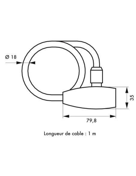 Vista aggiuntiva 1 di Antifurto Stunt a cavo Ø 18 mm, lunghezza 1 m – THIRARD
