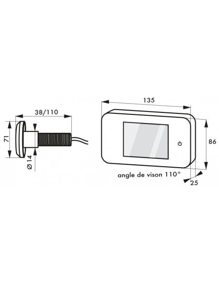 Spioncino visore digitale 120° con campanello per porta d'ingresso, visione notturna - THIRARD