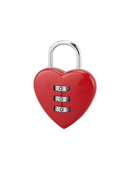 Lucchetto a combinazione Fantasy Heart con decorazione a cuore, 3 cifre, interno, arco in acciaio – THIRARD