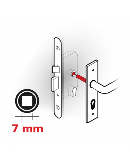 Maniglia di design Maxima, per porta, su rosetta tonda, cromo satinato - FROSIO BORTOLO