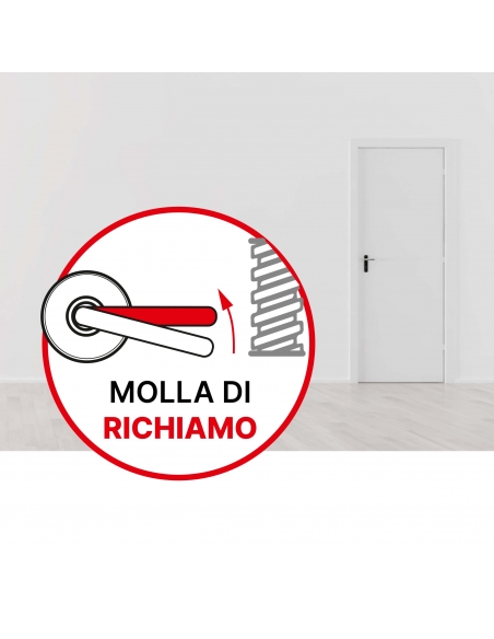 Maniglia di design Modena, per porta, su rosetta quadrata, cromo satinato - FROSIO BORTOLO