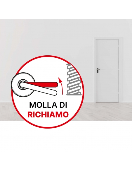 Maniglia di design Mirella 2, per porta, piastra e foro per cilindro, cromo lucido e satinato - FROSIO BORTOLO