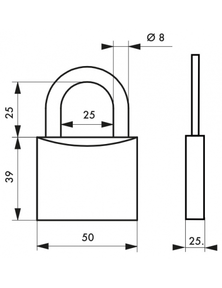 Lucchetto Tanker 1 a combinazione modificabile 4 cifre, arco in acciaio inox 50mm - THIRARD