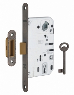 Serratura patent versione BR, asse 50 mm, interasse 90 mm, frontale bronzo, 1 chiave – THIRARD