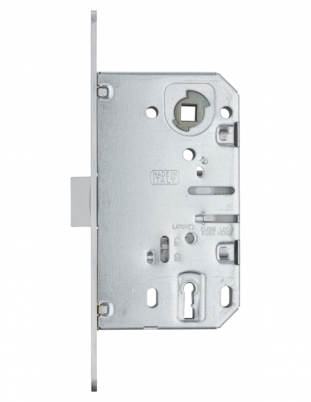 Serratura patent versione BR, asse 50 mm, interasse 90 mm, frontale cromato opaco, 1 chiave – THIRARD