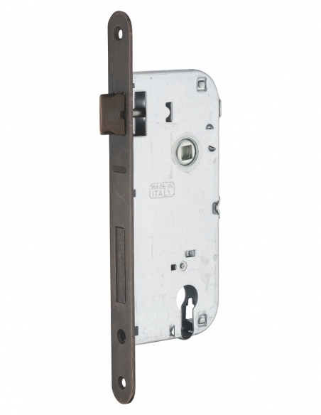 Cassa serratura per cilindro europeo, asse 45 mm, interasse 90 mm, frontale bronzo – THIRARD