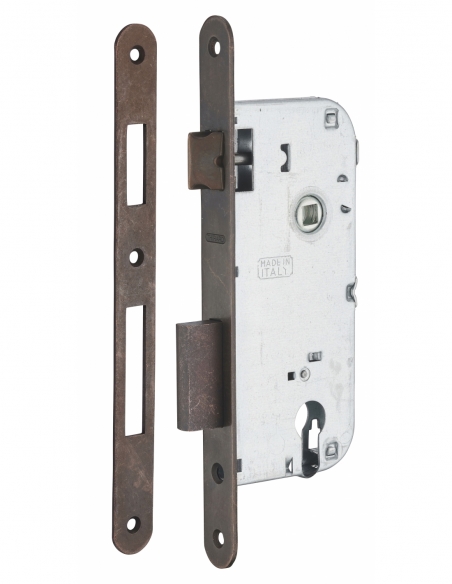 Cassa serratura per cilindro europeo, asse 45 mm, interasse 90 mm, frontale bronzo – THIRARD
