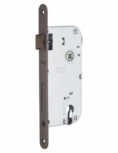 Cassa serratura per cilindro europeo, asse 50 mm, interasse 90 mm, frontale bronzo – THIRARD