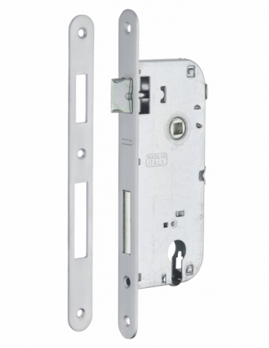 Cassa serratura per cilindro europeo, asse 40 mm, interasse 90 mm, frontale cromato – THIRARD