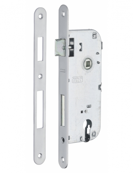 Cassa serratura per cilindro europeo, asse 40 mm, interasse 90 mm, frontale cromato – THIRARD
