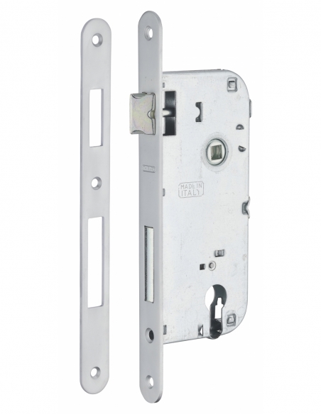 Cassa serratura per cilindro europeo, asse 45 mm, interasse 90 mm, frontale cromato – THIRARD
