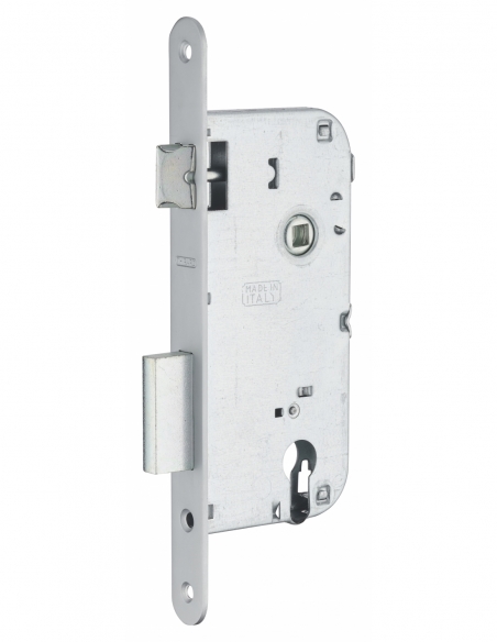 Cassa serratura per cilindro europeo, asse 50 mm, interasse 90 mm, frontale cromato – THIRARD