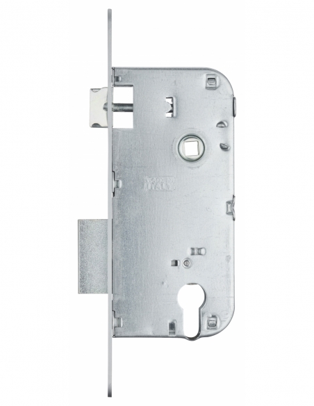 Cassa serratura per cilindro europeo, asse 50 mm, interasse 90 mm, frontale cromato – THIRARD
