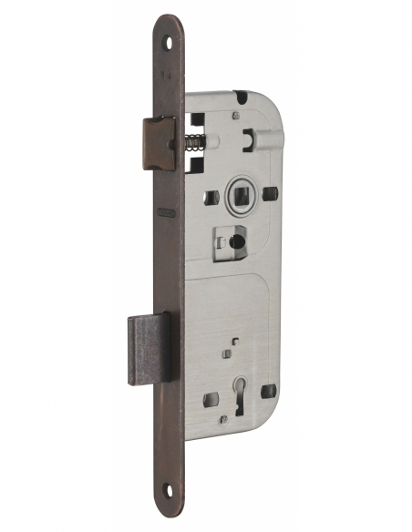 Serratura patent versione BR, asse 40 mm, interasse 90 mm, frontale bronzo, 1 chiave – THIRARD