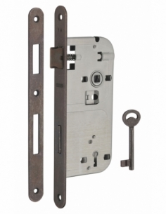 Serratura patent versione BR, asse 50 mm, interasse 90 mm, frontale bronzo, 1 chiave – THIRARD