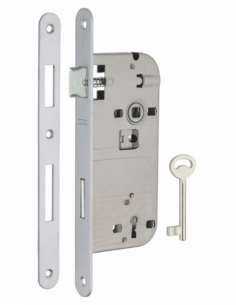 Serratura patent versione BR, asse 50 mm, interasse 90 mm, frontale cromato opaco, 1 chiave – THIRARD